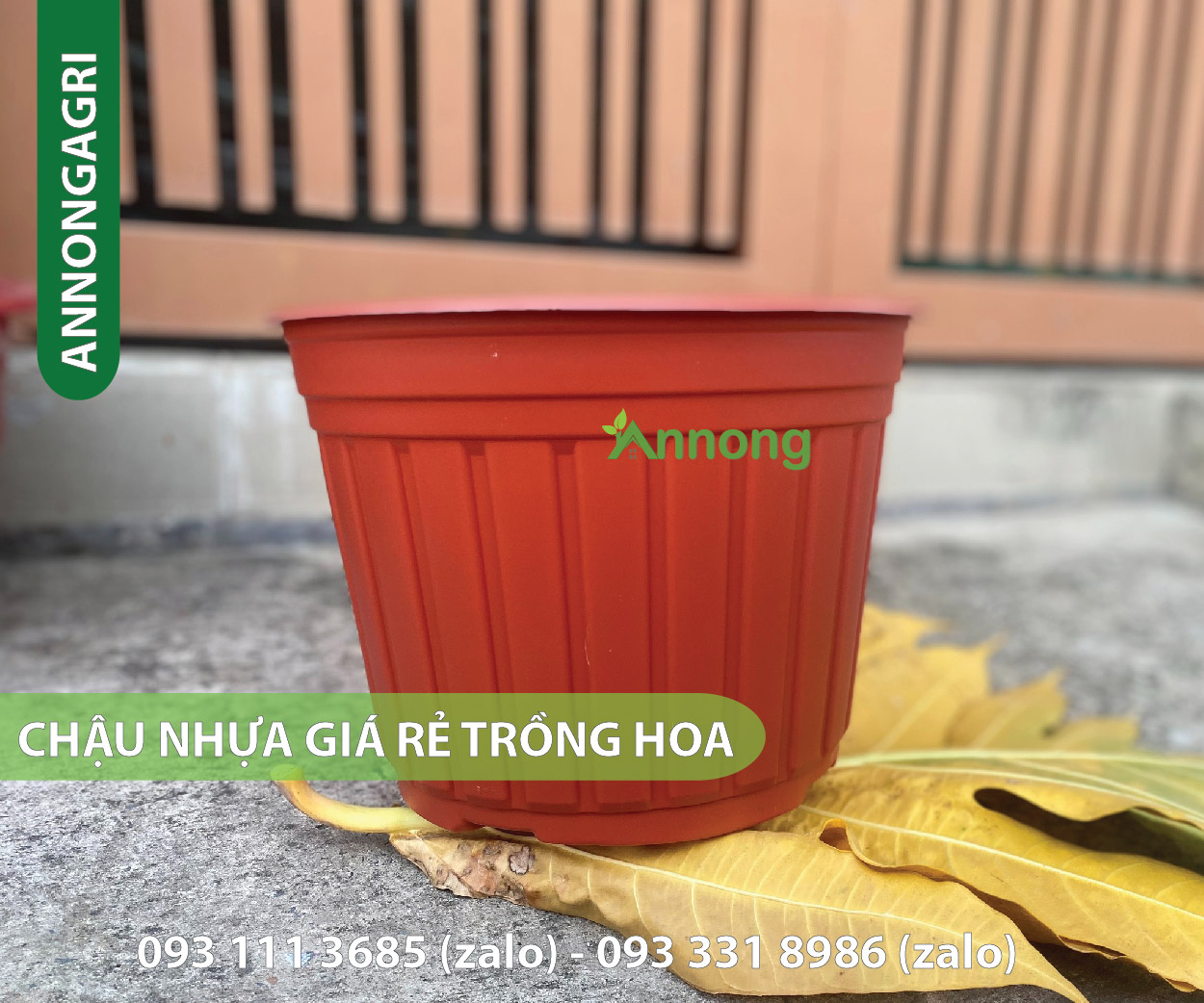 Chậu nhựa màu đen, màu đỏ - An Nông