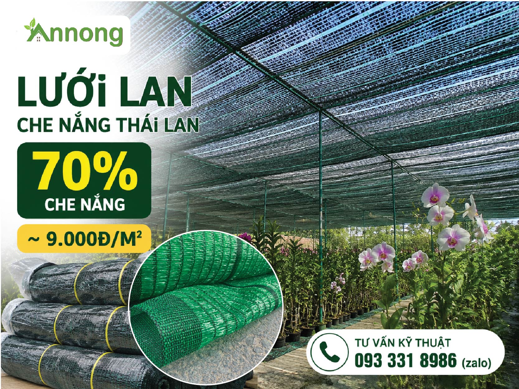 Lưới lan Thái Lan che nắng 70%