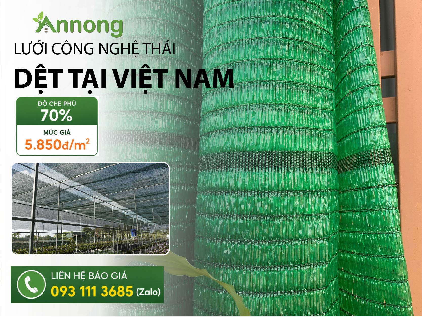 Giá lưới công nghệ Thái theo độ che phủ