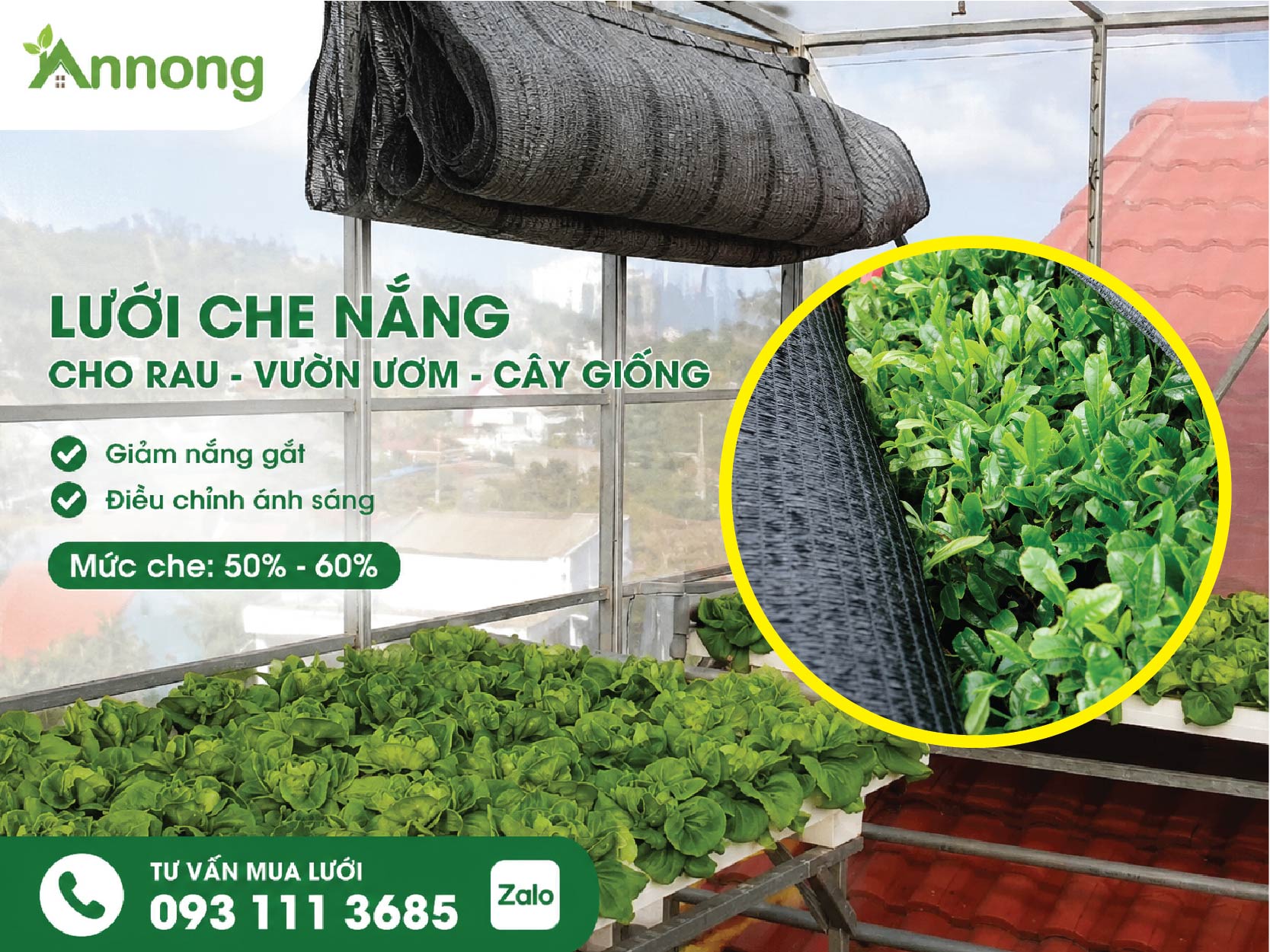 Lưới che nắng cho rau, vườn ươm và cây giống