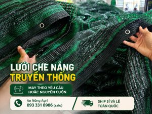 Lưới che nắng may viền đóng khoen theo kích thước yêu cầu