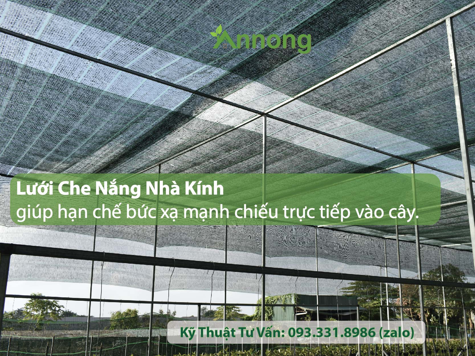 Lưới che nắng nhà kính giúp giảm bức xạ trực tiếp