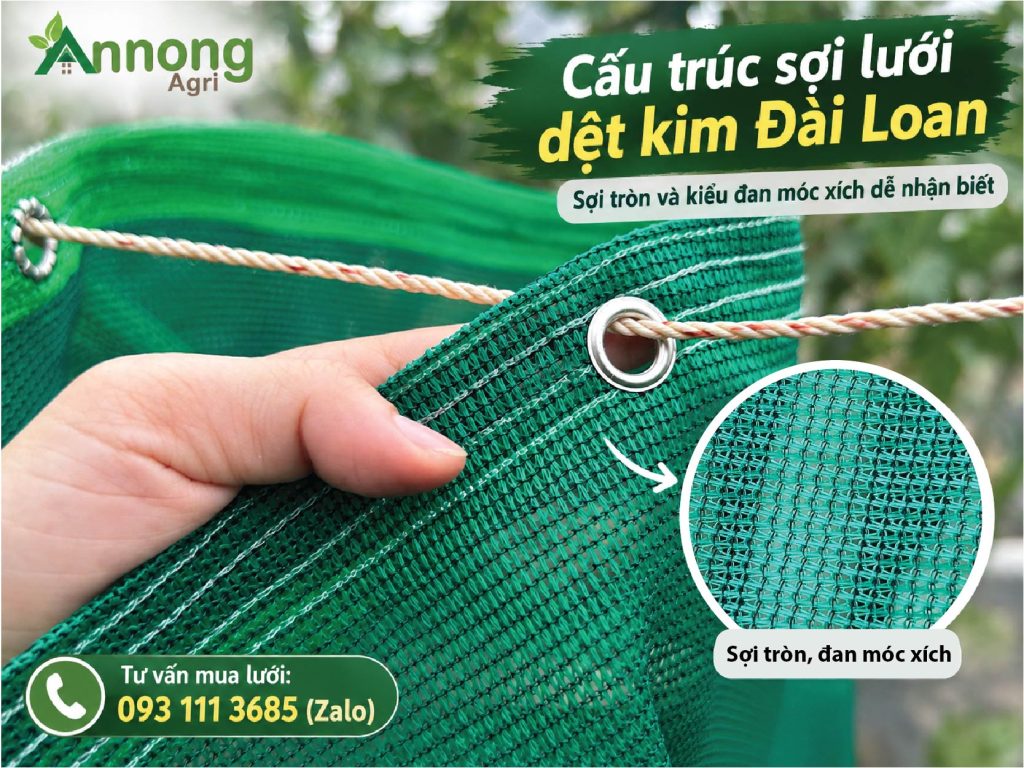Cấu trúc sợi tròn và kiểu đan móc xích của lưới dệt kim Đài Loan