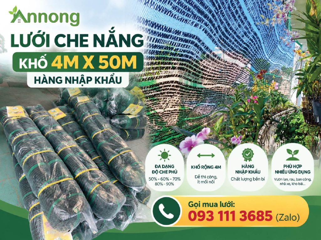 Lưới che nắng khổ 4m x 50m nguyên cuộn