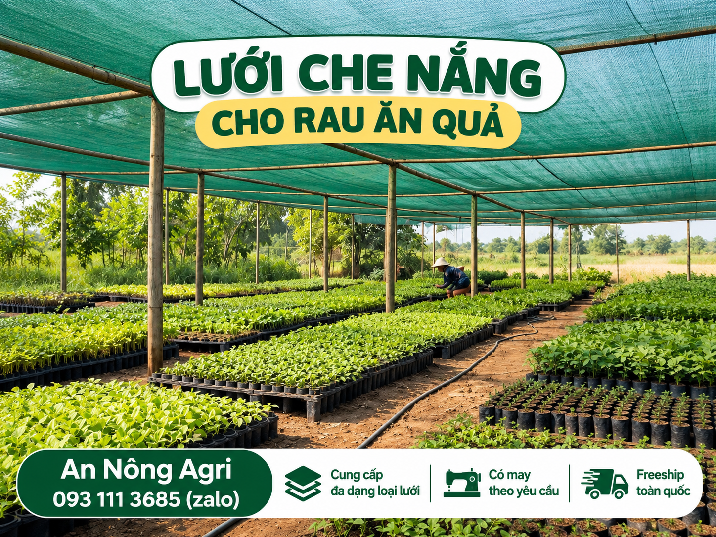 Lưới che nắng trồng rau: cách chọn độ che phù hợp 2 Lưới che nắng trồng rau tại vườn ươm cây giống