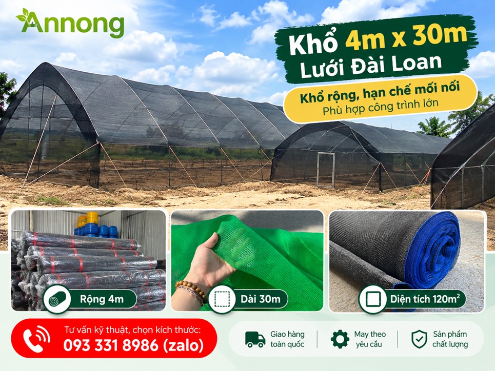 Cuộn lưới Đài Loan rộng 4m dài 30m
