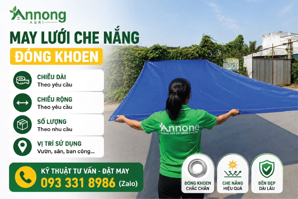 Thông tin cần cung cấp khi đặt may lưới che nắng đóng khoen