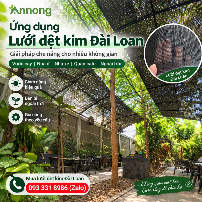 Ứng dụng lưới che nắng Đài Loan cho nhiều không gian