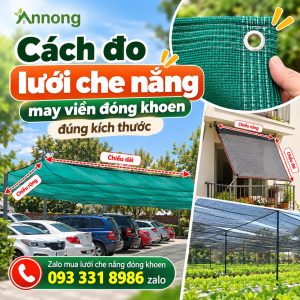 Cách đo lưới che nắng may viền đóng khoen đúng kích thước