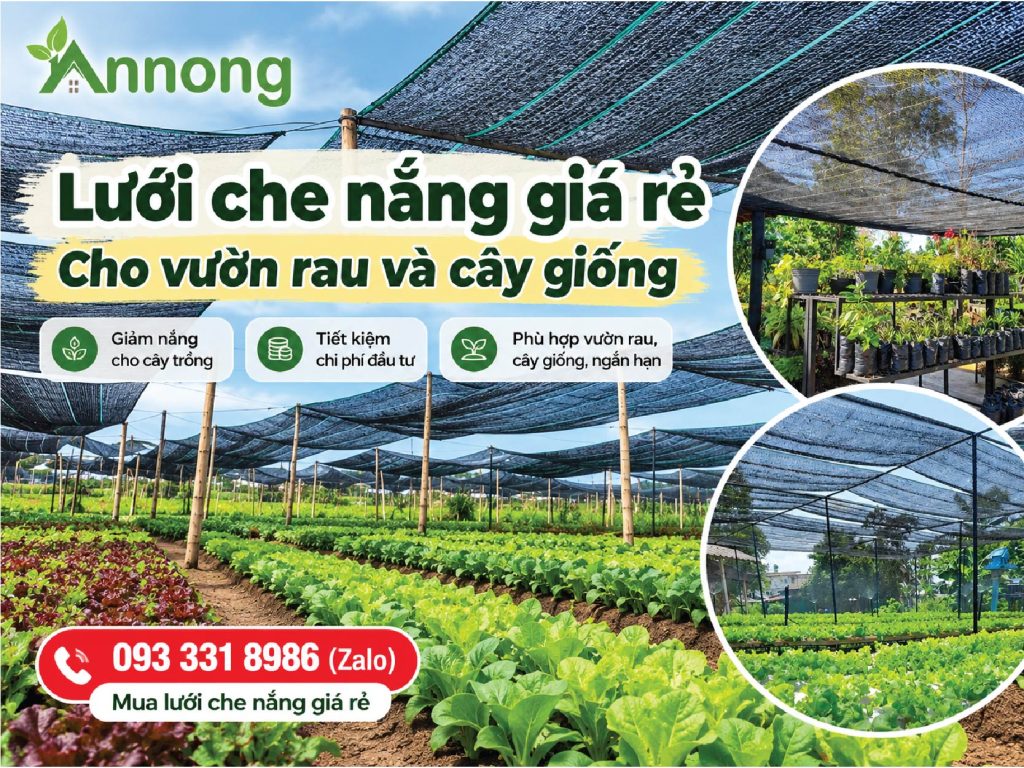 Lưới che nắng giá rẻ cho vườn rau và cây giống